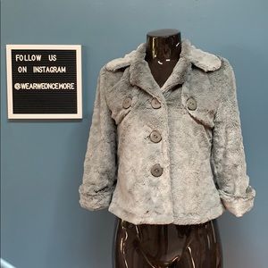 3/4 Length Sleeve Faux Fur Jacket